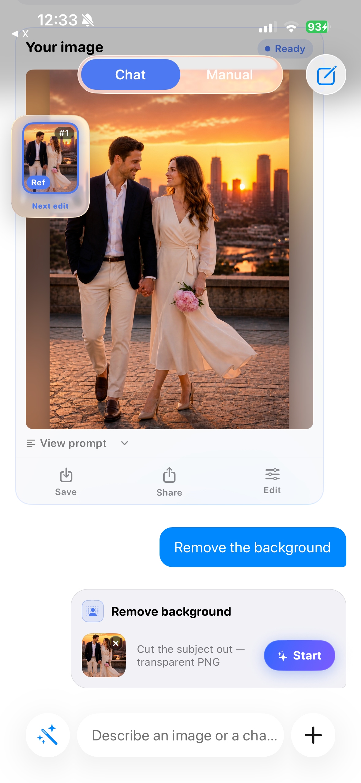 Remove background in chat