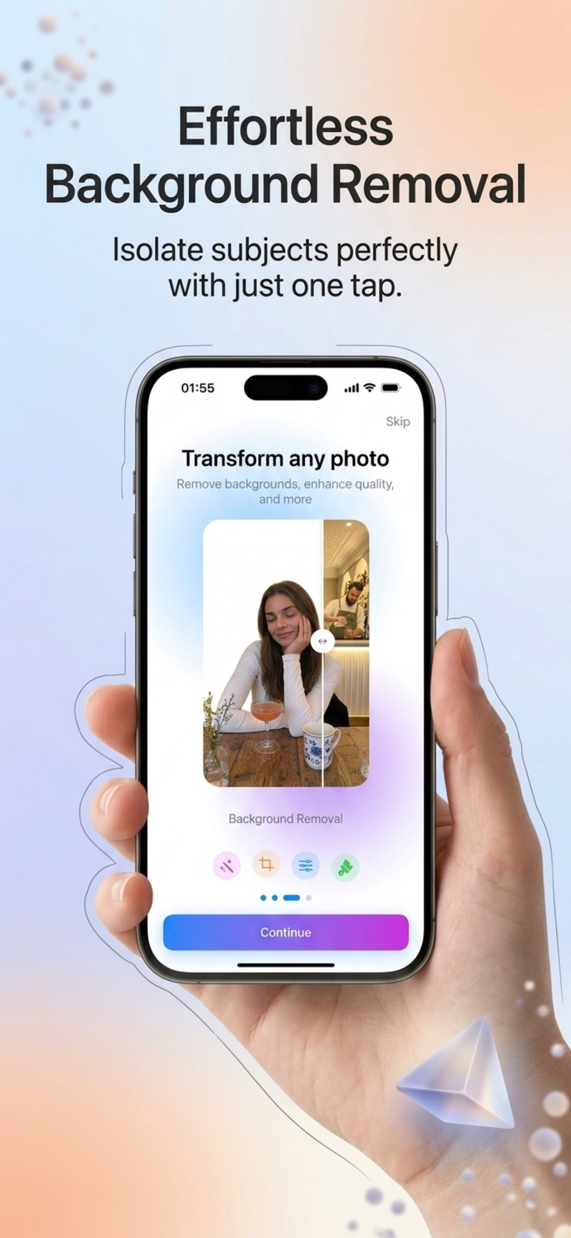 Effortless background removal